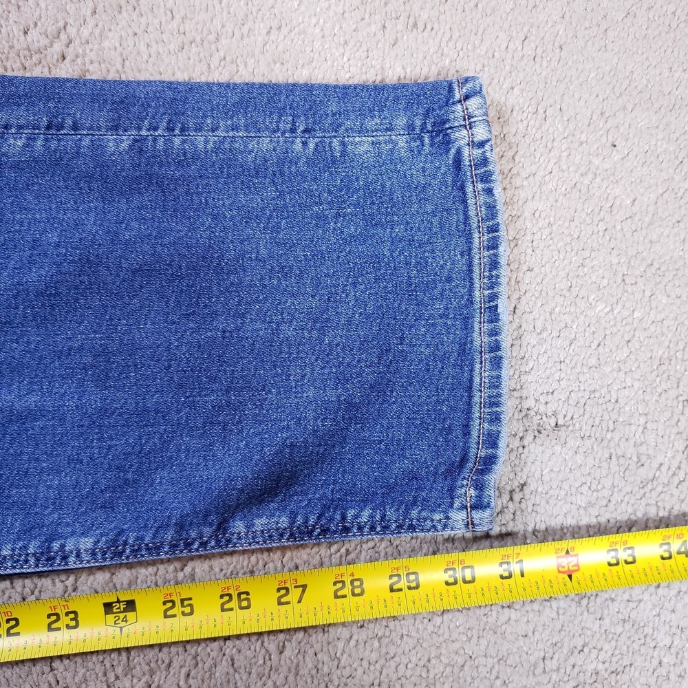 American Eagle Jeans Womens 8 Blue Super High Rise Baggy Straight Cargo Stretch - Picture 7 of 14